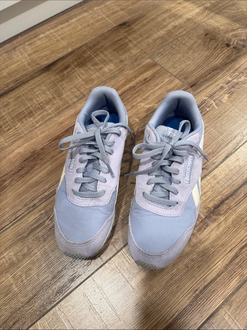 Reebok Women's Lavender and Light Gray Sneakers with Cream Accent
